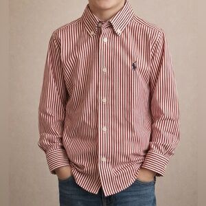 Ralph Lauren Kids Red and White Striped Shirt